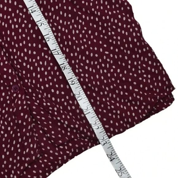 Simons Twik Printed Long Sleeve Blouse Top Rayon Red White Size XS - Picture 9 of 9